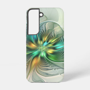 Kleurrijke Fantasie Moderne Abstracte Bloem Fracta Samsung Galaxy Hoesje