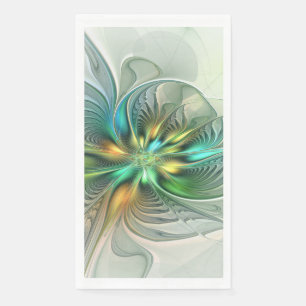 Kleurrijke Fantasie Moderne Abstracte Bloem Fracta Servet