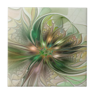 Kleurrijke Fantasie Moderne Abstracte Fractal Tegeltje
