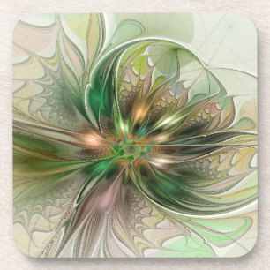 Kleurrijke Fantasie Moderne Abstracte Fractale Blo Bier Onderzetter
