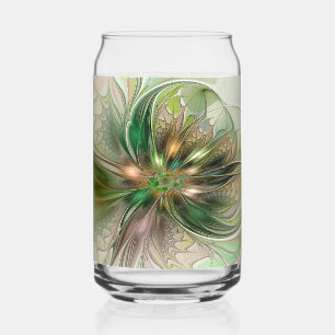 Kleurrijke Fantasie Moderne Abstracte Fractale Blo Blikvorm Glas