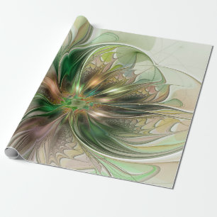 Kleurrijke Fantasie Moderne Abstracte Fractale Blo Cadeaupapier