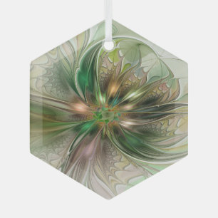 Kleurrijke Fantasie Moderne Abstracte Fractale Blo Glas Ornament