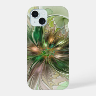 Kleurrijke Fantasie Moderne Abstracte Fractale Blo iPhone 15 Case