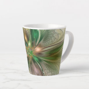 Kleurrijke Fantasie Moderne Abstracte Fractale Blo Latte Mok