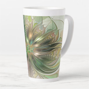 Kleurrijke Fantasie Moderne Abstracte Fractale Blo Latte Mok