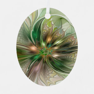 Kleurrijke Fantasie Moderne Abstracte Fractale Blo Metalen Ornament