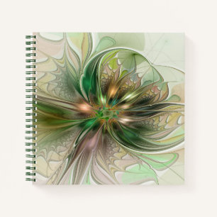 Kleurrijke Fantasie Moderne Abstracte Fractale Blo Notitieboek