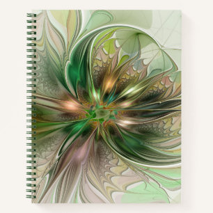 Kleurrijke Fantasie Moderne Abstracte Fractale Blo Notitieboek