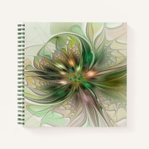Kleurrijke Fantasie Moderne Abstracte Fractale Blo Notitieboek