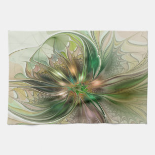 Kleurrijke Fantasie Moderne Abstracte Fractale Blo Theedoek