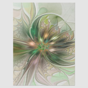 Kleurrijke Fantasie Moderne Abstracte Fractale Blo Tissuepapier