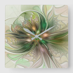 Kleurrijke Fantasie Moderne Abstracte Fractale Blo Vierkante Klok