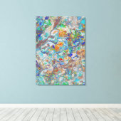 kleurrijke fantasie - Natuur abstractie Canvas Afdruk (Insitu (Houten vloer))