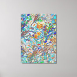 kleurrijke fantasie - Natuur abstractie Canvas Afdruk