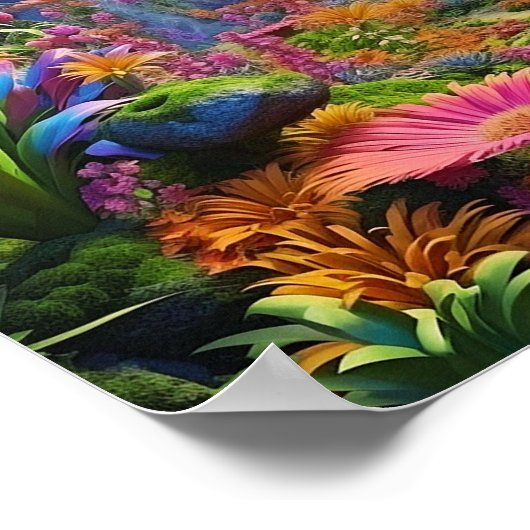 Kleurrijke fantasie natuur landlandschap poster (Hoek)