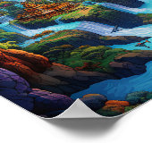 Kleurrijke fantasie natuur landlandschap poster (Hoek)