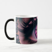 Kleurrijke Fantasie Roze Glitter Oog Close-up Morp Magische Mok (Links)