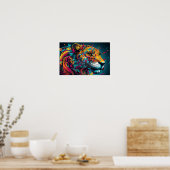 Kleurrijke fantasie tijger poster (Keuken)