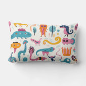 Kleurrijke fantasie wezens op wit kussen (Achterkant)