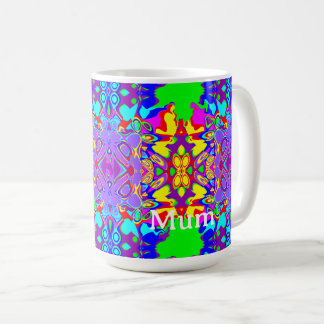 Kleurrijke Fantasievolle Gebogen Vormen Abstracte Koffiemok