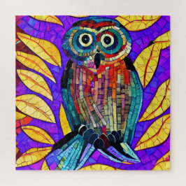 Kleurrijke Fantasievolle Mozaïek Uil Kunst Legpuzzel