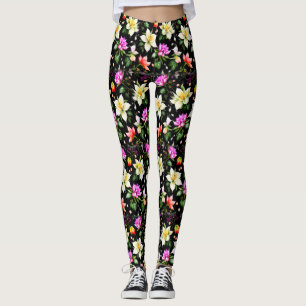 Kleurrijke fantastische bloemen leggings