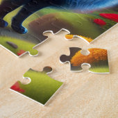 Kleurrijke Fantastische Kat in een Magic Forest Legpuzzel (Zijkant)