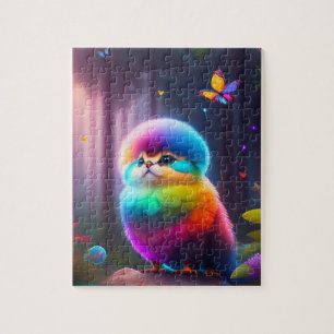 Kleurrijke fantastische vogel in een magisch bos legpuzzel
