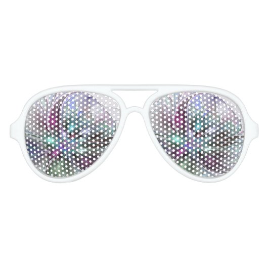 Kleurrijke Fantasy Abstract Modern Fractal Flower Aviator Zonnebril (Voorkant)