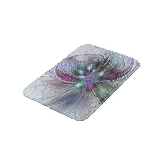 Kleurrijke Fantasy Abstract Modern Fractal Flower Badmat (Gekanteld)