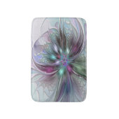 Kleurrijke Fantasy Abstract Modern Fractal Flower Badmat (Voorkant Verticaal)