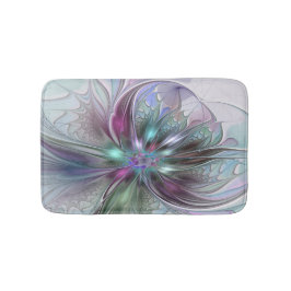 Kleurrijke Fantasy Abstract Modern Fractal Flower Badmat