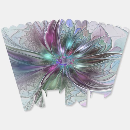 Kleurrijke Fantasy Abstract Modern Fractal Flower Bedankdoosjes (Ongevouwen)