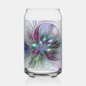 Kleurrijke Fantasy Abstract Modern Fractal Flower Blikvorm Glas (Achterkant)