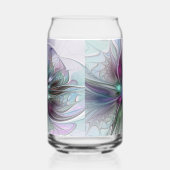 Kleurrijke Fantasy Abstract Modern Fractal Flower Blikvorm Glas (Rechts)