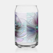 Kleurrijke Fantasy Abstract Modern Fractal Flower Blikvorm Glas (Links)