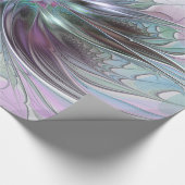 Kleurrijke Fantasy Abstract Modern Fractal Flower Cadeaupapier (Hoek)