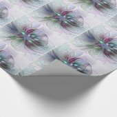 Kleurrijke Fantasy Abstract Modern Fractal Flower Cadeaupapier (Hoek)