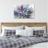 Kleurrijke Fantasy Abstract Modern Fractal Flower Canvas Afdruk (Insitu (Slaapkamer))