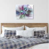 Kleurrijke Fantasy Abstract Modern Fractal Flower Canvas Afdruk (Insitu (Slaapkamer))