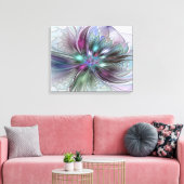 Kleurrijke Fantasy Abstract Modern Fractal Flower Canvas Afdruk (Insitu (Woonkamer))