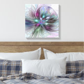 Kleurrijke Fantasy Abstract Modern Fractal Flower Canvas Afdruk (Insitu (Slaapkamer))
