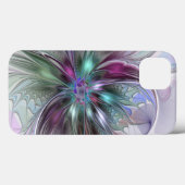 Kleurrijke Fantasy Abstract Modern Fractal Flower Case-Mate iPhone Case (Achterkant (horizontaal))
