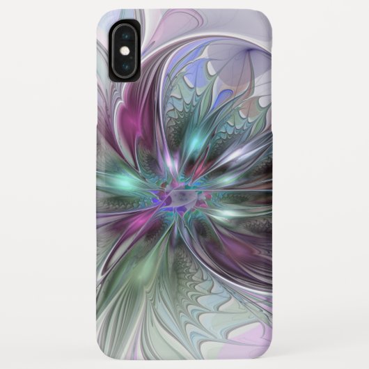 Kleurrijke Fantasy Abstract Modern Fractal Flower Case-Mate iPhone Case (Achterkant)