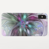Kleurrijke Fantasy Abstract Modern Fractal Flower Case-Mate iPhone Case (Achterkant (horizontaal))