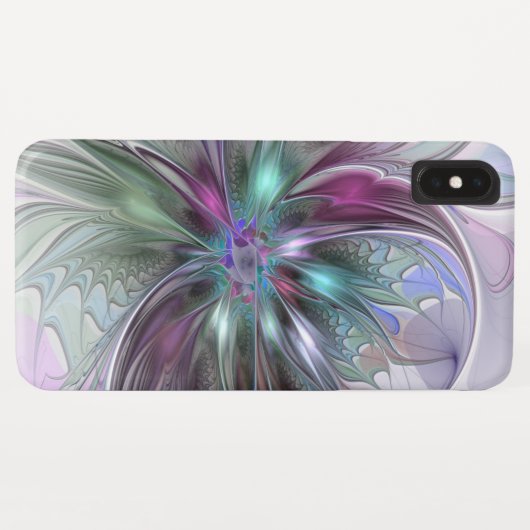 Kleurrijke Fantasy Abstract Modern Fractal Flower Case-Mate iPhone Case (Achterkant (horizontaal))