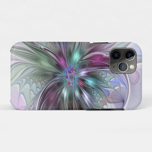 Kleurrijke Fantasy Abstract Modern Fractal Flower Case-Mate iPhone Case (Achterkant (horizontaal))