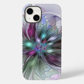 Kleurrijke Fantasy Abstract Modern Fractal Flower Case-Mate iPhone Case (Achterkant)