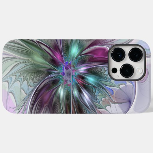 Kleurrijke Fantasy Abstract Modern Fractal Flower Case-Mate iPhone Case (Achterkant (horizontaal))